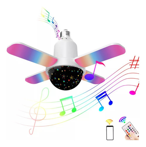 Lampada Musical Caixa De Som Bluetooth Led Rgb Com Controle 