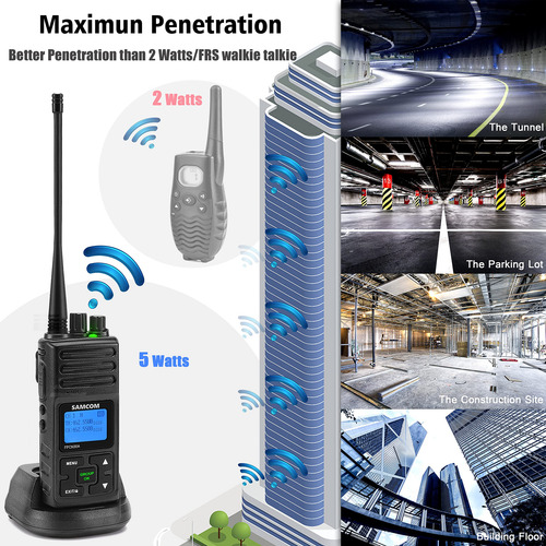 Walkie Talkie Samcom, 5 W, Alta Potencia, 9 Unidades, Largo