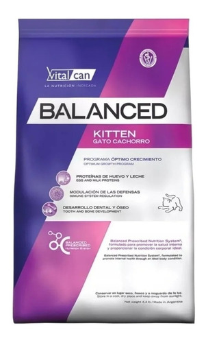 Alimento Vitalcan Balanced Kitten para gato de temprana edad sabor mix en bolsa de 7.5 kg