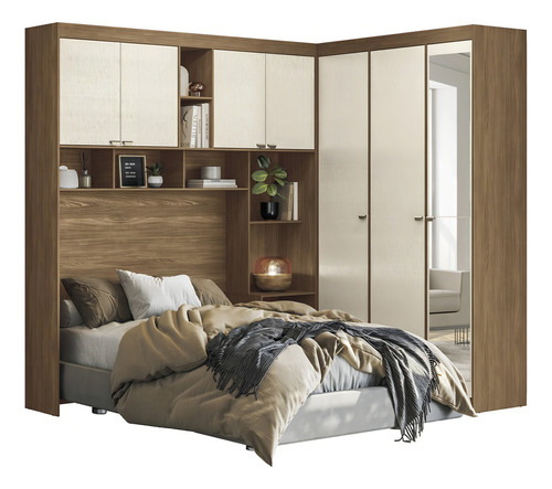 Guarda-roupa Casal Modulado Lugano Com Espelho Jewt