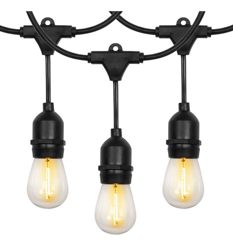 Serie De Luces 15 Focos Vintage Led Extensión 14.6m Exterior