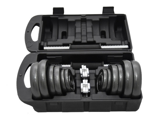 Set De Mancuernas 20kg Con Caja Easyfitness Fierro Forjado
