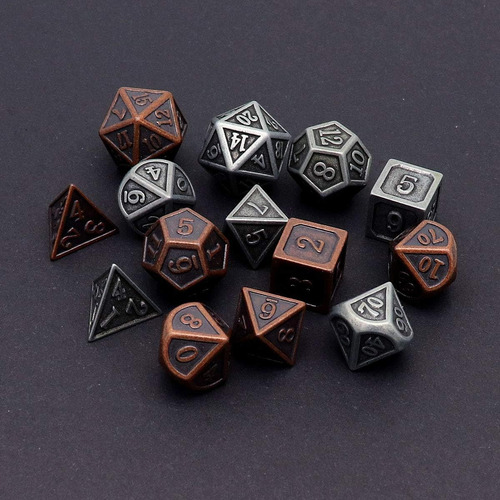 Juego De Dados Haxtec Viking Metal Dnd D&d 7 Piezas De D2...