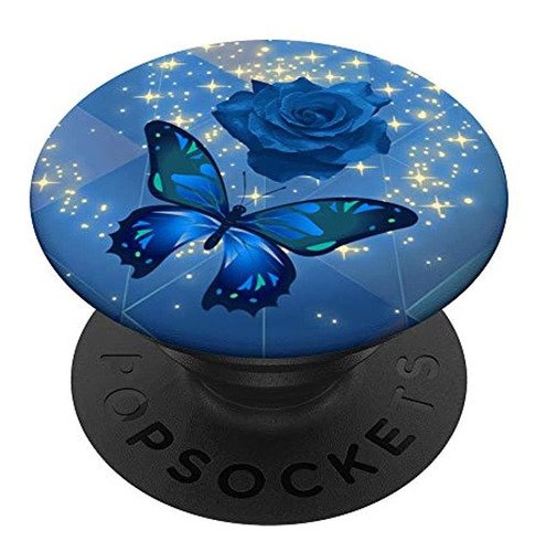 Soporte Para Móvil Con Diseño De Mariposa Y Flores, Azul