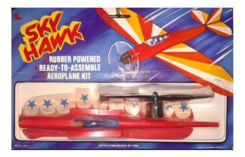 Avion Motor A Goma Skyhawk Balsa Ensambla Y Vola Increible! Varios