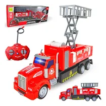Comprar Carro Caminhão Bombeiro Com Controle Remoto Sem Fio Luz Cor Vermelho Personagem bombeiro mirim