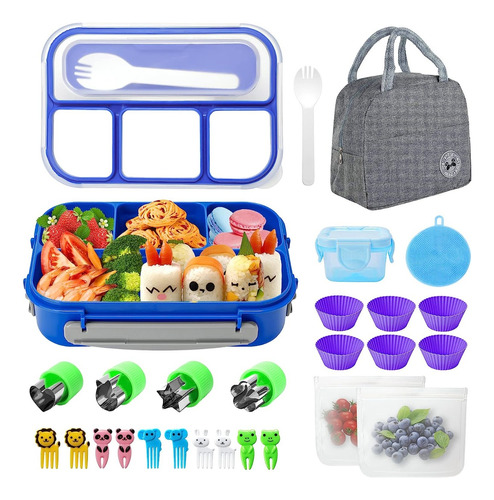 Lonchera Contenedor Bento Escuela 27pz Accesorios Lunch Niño