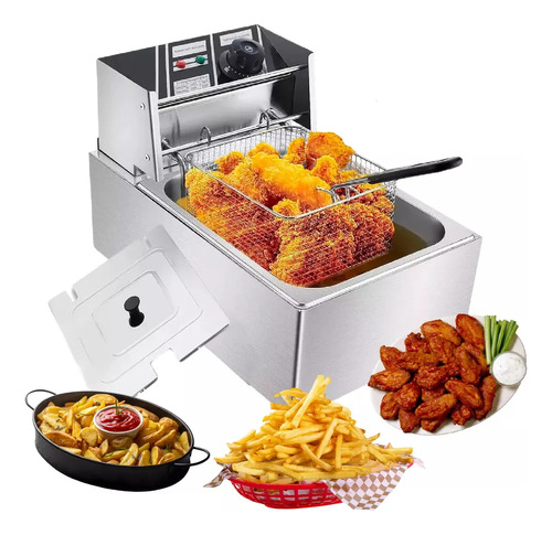 Freidora De Aceite Eléctrica Automática 6l Acero Inoxidable