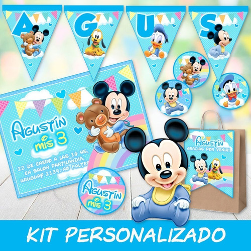 Kit Imprimible Mickey Bebe Personalizado