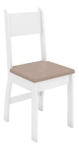 Cadeiras Para Cozinha Kit 2 Cadeiras Milano Branco/savana - Cor Branco Cor da estrutura da cadeira Bege-claro Cor do assento Bege