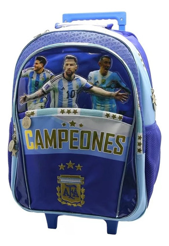 Mochila Afa Carrito 18'' Argentina Campeones Dl Mundo Cresko