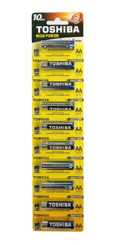 Pila Batería Alcalina Aa Toshiba High Power 10 Unidades