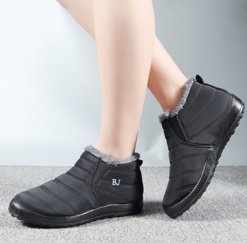 Zapatos De Algodón Botas De Nieve Invierno Terciopelo Grueso