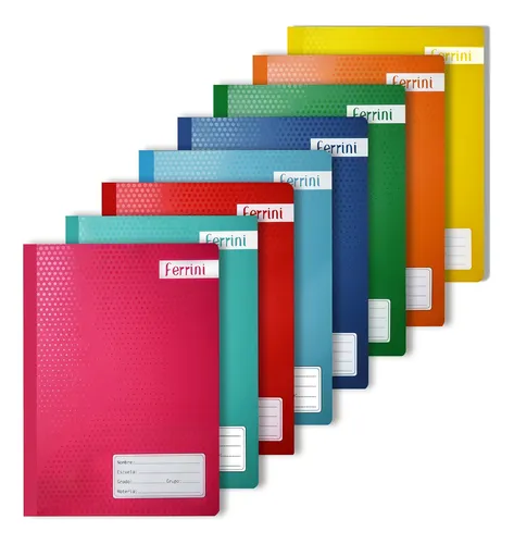 Cuaderno Profesional Cuadro Chico Cosido 100h 6-pack Ferrini Color Rojo