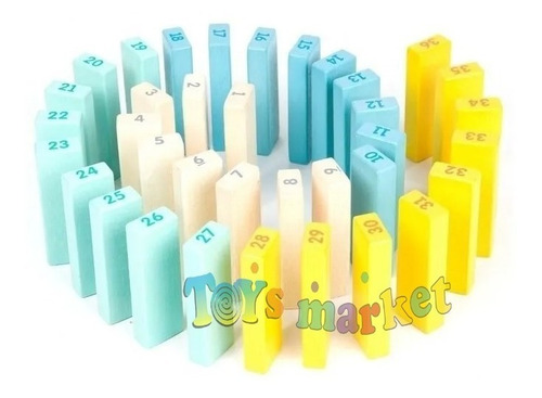 Imagen 3 de 7 de Jenga De Colores Y Números Madera Montessori Classic World