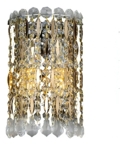Arandela Luminária De Parede Sindora Dcb00266 Cristal 30cm Cor Prateado Bivolt