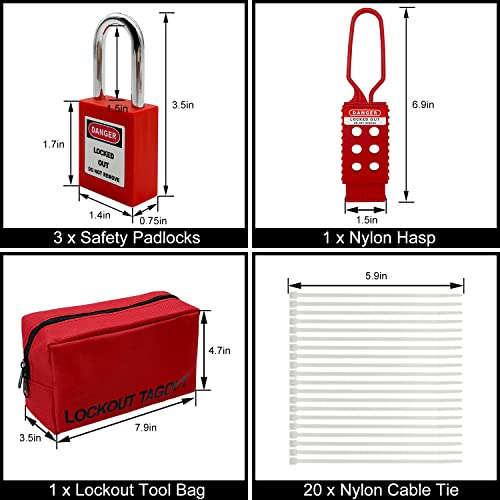 Lockout Tagout Kit Electrical Loto - Group Lockout Hasps, Lo