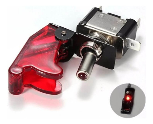 Switch Interruptor De Palanca Para Carro Protector 12v Rojo 