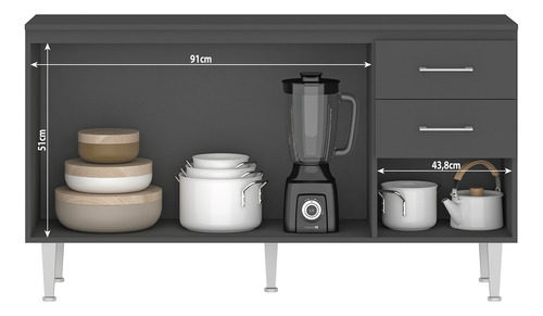 Mueble Base Opie Grafito 140 Cm Favatex