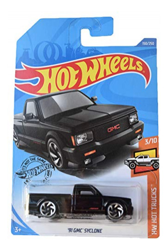 Hot Wheels Hot Trucks 3/4 '91 Syclone 150/250, Color Negro