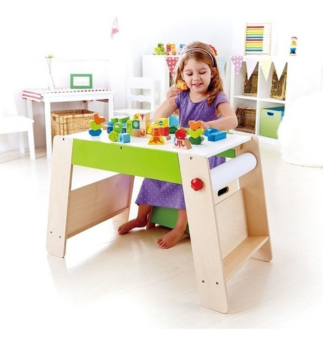 Juego Mesa Y Silla Infantil Madera Dibujo Hape E1015 Edu