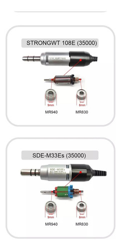 2 Baleros P/ Micrómotor Tipo E Conector Strongwt 108 E