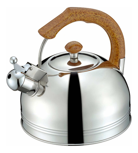 Tetera Silbadora Acero Inoxidable Hervidora Agua 3 L Plateado