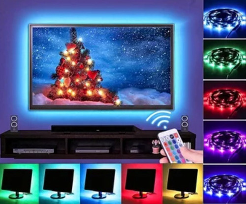 Cinta Led Para Televisor, Tira Led Pc Usb 5050 Rbg 2mts