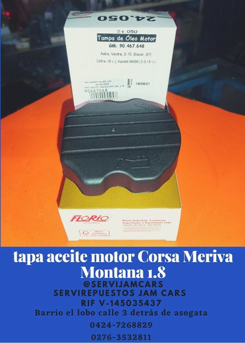 Tapa Aceite Motor Meriva Montana 1.8 Palio 1.8 Corsa M/v 