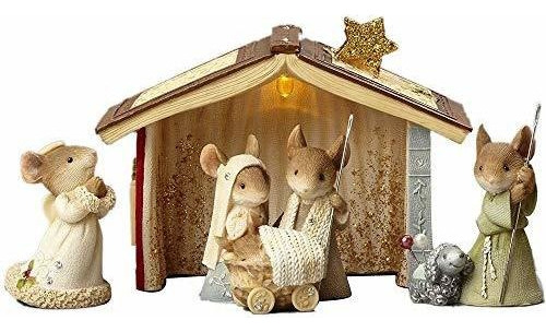 2018 Enesco Corazón De Navidad Ratones Belén 5 Piezas Se