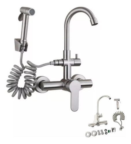 Grifo Mezclador De Fregadero De Cocina De Acero Inoxidable 3 Acabado Brillante Color Azul Claro;filtro llave mezcladora fregadero llave para fregadero flexible monomando para fregadero