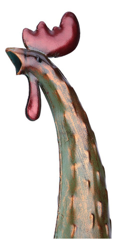 Escultura De Metal, Gallo De Hierro Tallado, Obra De Arte Pa