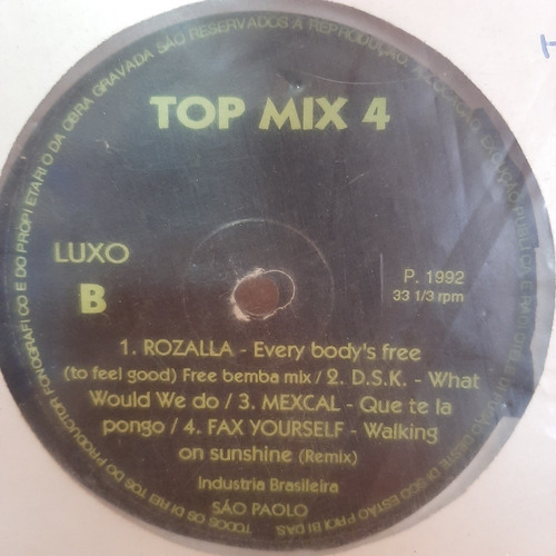 Vinilo Top Mix 4 Mobi Rozalla Flash Zero Fax Yourself E1