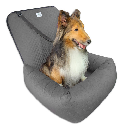 Asiento De Coche Perro Pet2go® Paseo Auto Viaje Práctico Color Gris Oscuro