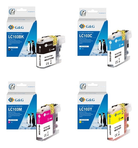 Pack Cartuchos Para Brother Lc103 Gyg J4310 / 4510 / 6720