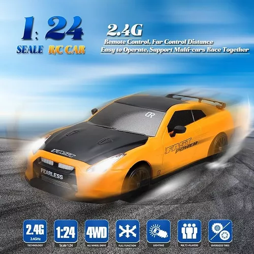 Skyline Gtr R35 Drift Rc Carrinho Controle Remoto 4x4+aces