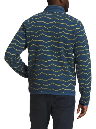 Polar The North Face Hombre Azul Con Rayas Amarillas