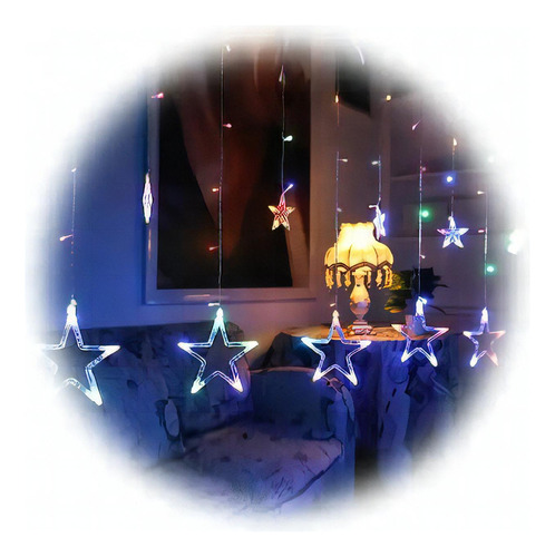 Luces Navidad Cascada Estrella Electrica 138led Color De Las Luces Multicolor