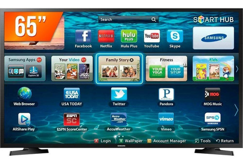 Smart Tv Samsung Led 65'' Uhd 4k, 3 Hdmi, 2 Usb, Wi-fi