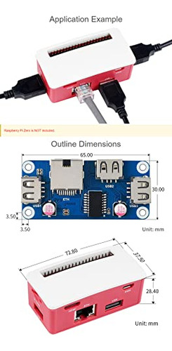 Waveshare Eth-usb-hub-box Para Raspberry Pi Zero Series