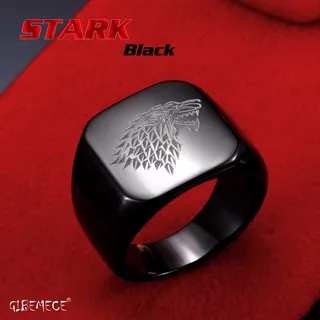 Anillo Stark Wolf Negro Juego De Tronos Hbo Game Of Thrones