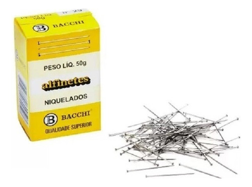 Alfinete Costura Bacchi 29 C/ 620 Un Niquelados 2,9cm 29mm