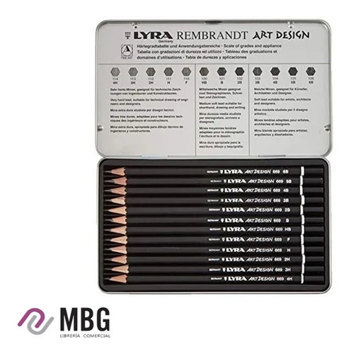 Lápices Grafito Lyra Art Design Rembrandt X12 Graduaciones