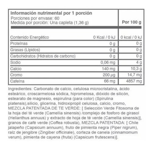 Thermofight X. Té Verde. Slim. 60 Capletas. It Works Sabor Mezcla Con Té Verde