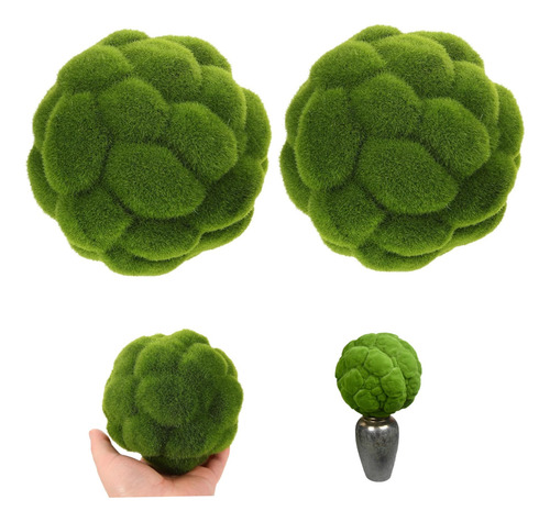 Bolas De Musgo Verde, Pacote Com 2 Pedras De Musgo