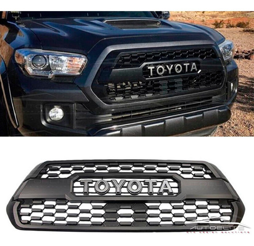 Imagen 7 de 9 de Parrilla Toyota Tacoma 2016 2017 Negra Con Emblema Plateado