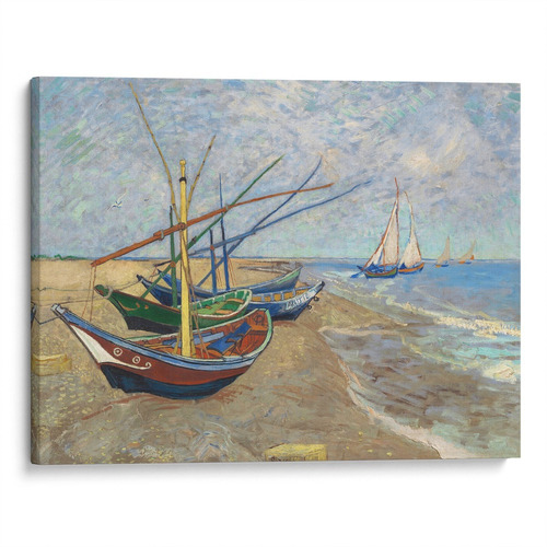 Cuadro Decorativo - Barcos De Pesca En La Playa - 60x45cm