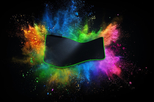 Imagen 6 de 8 de Mouse Pad gamer Razer Chroma Goliathus de caucho y tela standard 255mm x 355mm x 3mm black