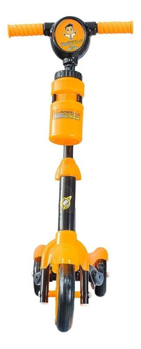 Patinete Unik Toys Heroizinhos Super Rocket  preto e amarelo  para crianças