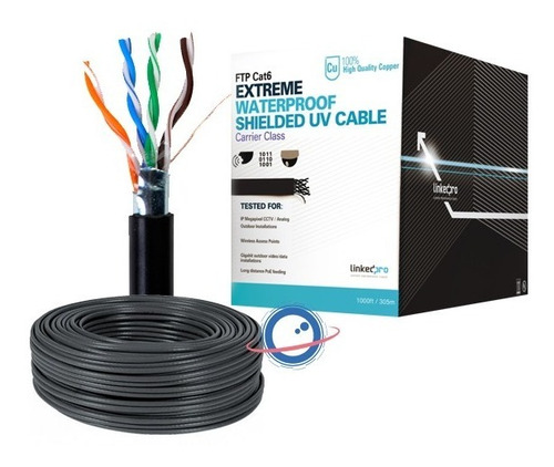 Bobina De Cable 305 Metros Cat6 100%cu Calibre 23 Intemperie
